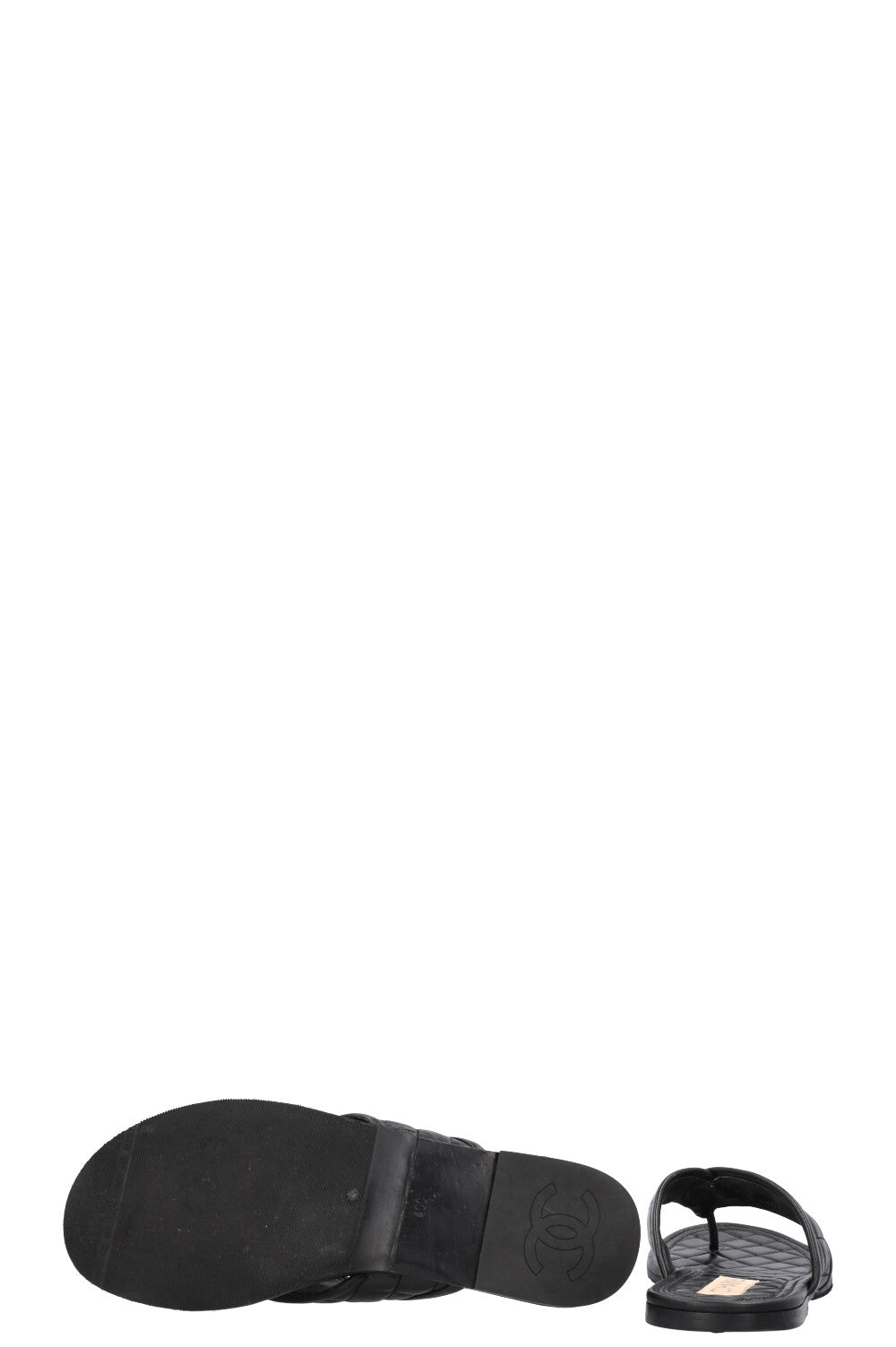 CHANEL Shamrock Flats Leather Black