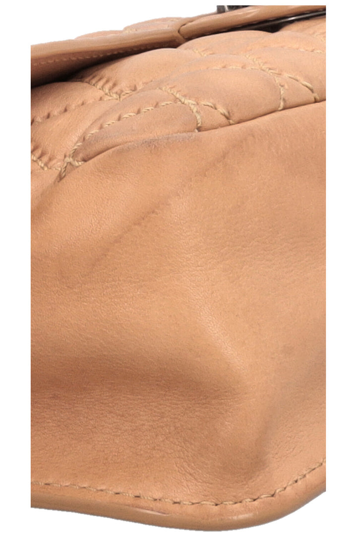CHANEL Quilted Single Flap Brown