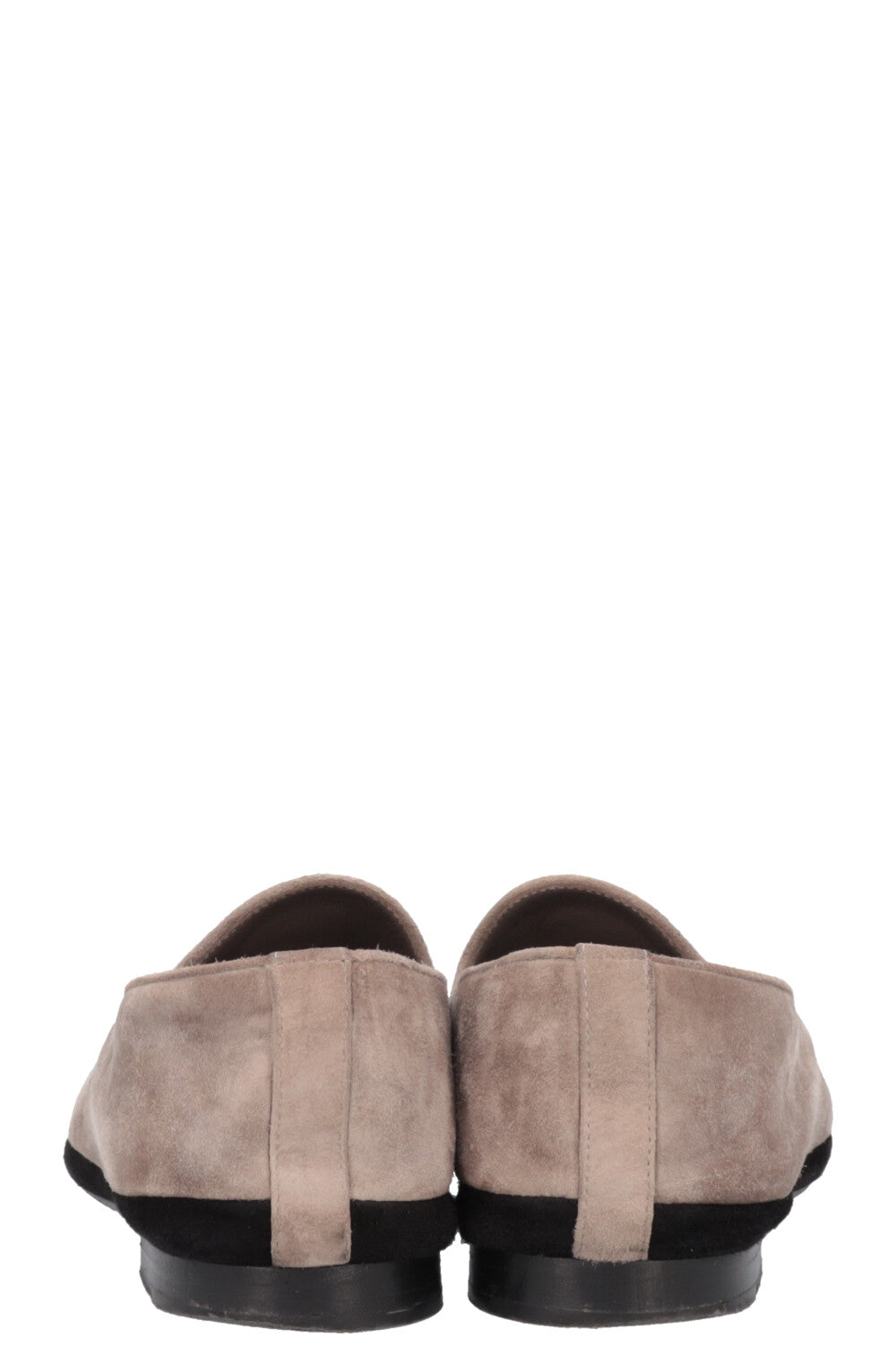 CHANEL CC Flats Suede Greige Black