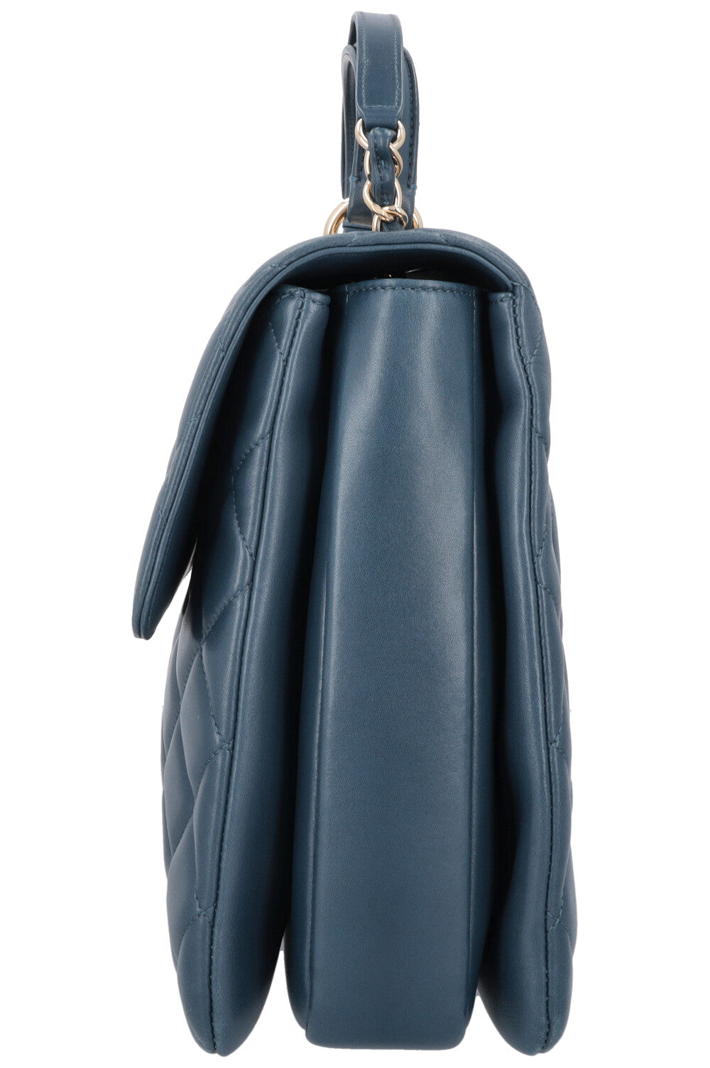 CHANEL Large Trendy Flap Bag Blue Leather