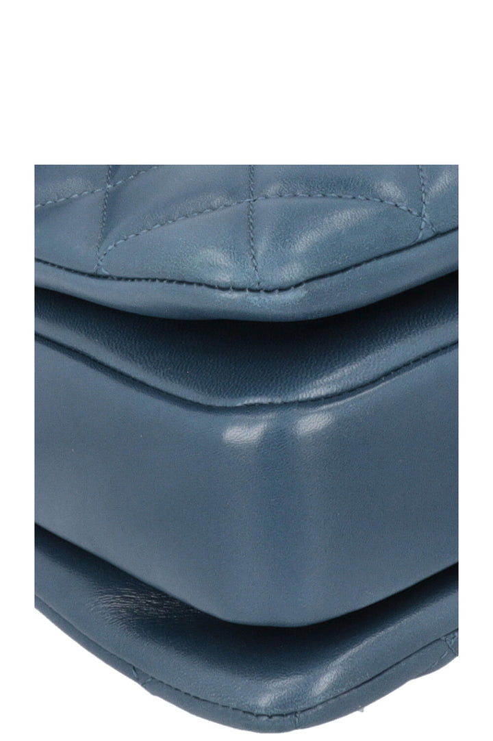 CHANEL Large Trendy Flap Bag Blue Leather