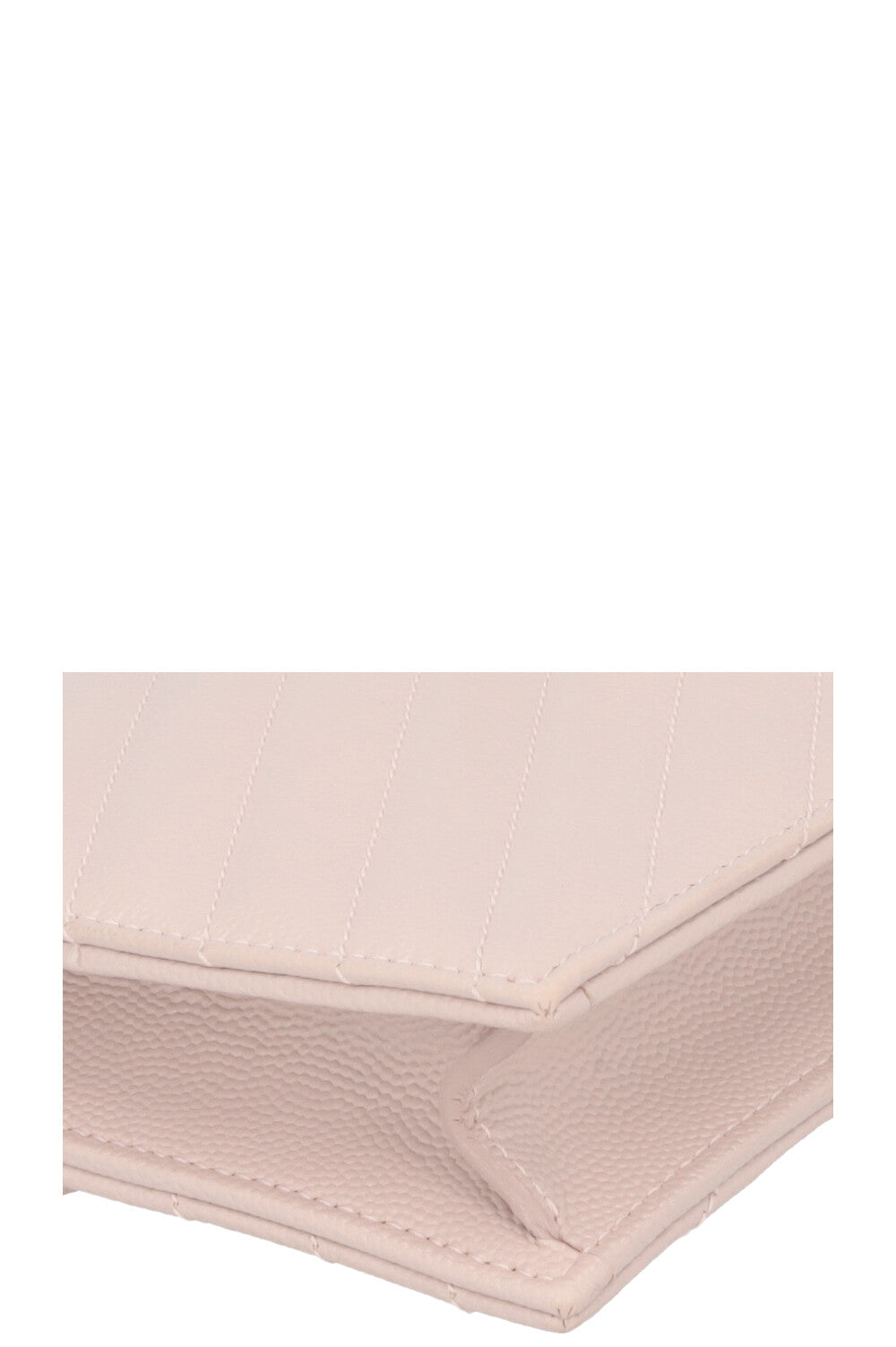 SAINT LAURENT Small Cassandre Envelope Chain Wallet Leather Beige