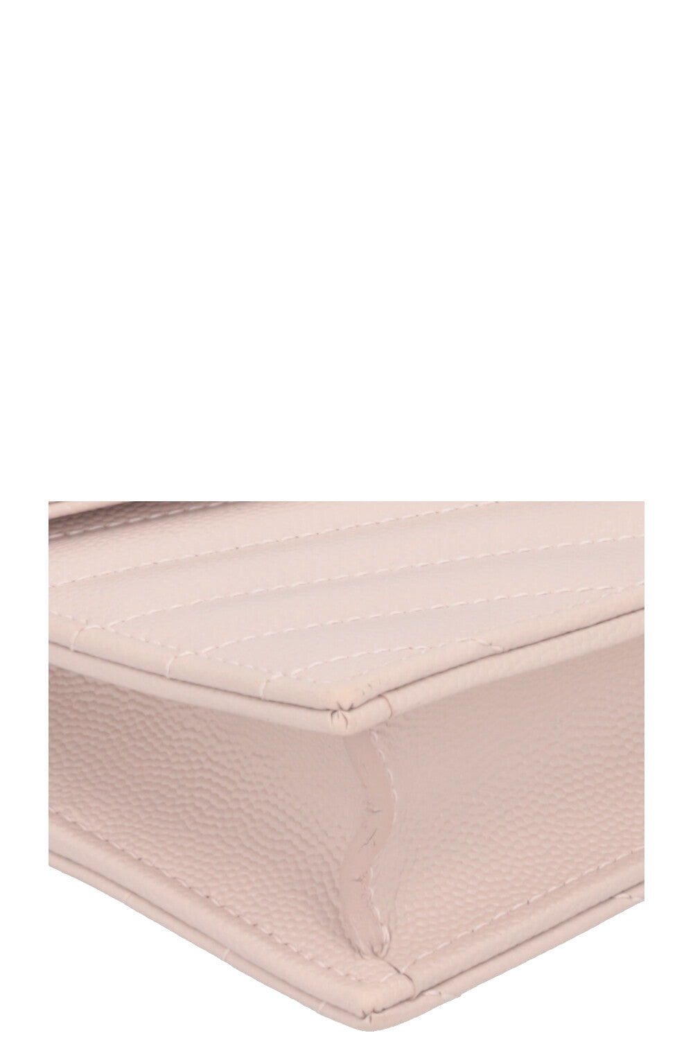 SAINT LAURENT Small Cassandre Envelope Chain Wallet Leather Beige
