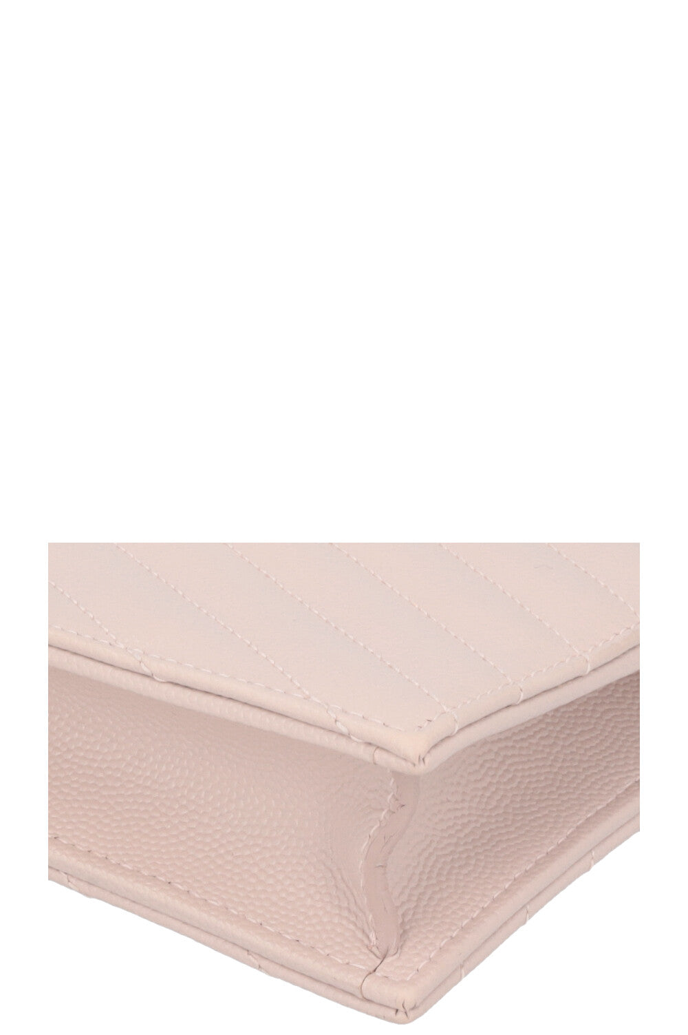 SAINT LAURENT Small Cassandre Envelope Chain Wallet Leather Beige