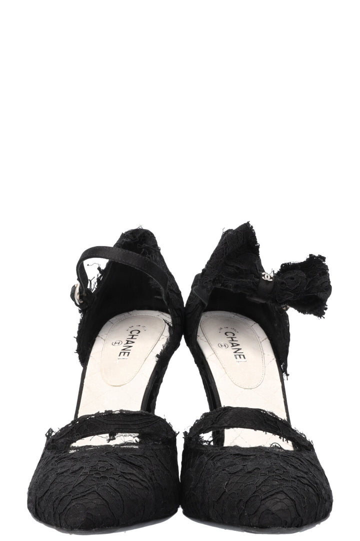 CHANEL Heels Lace Black