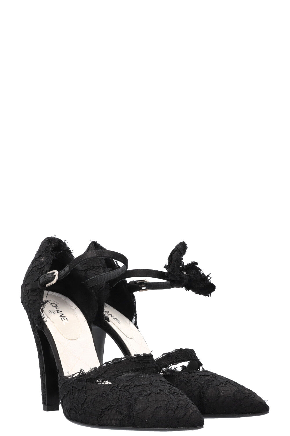 CHANEL Heels Lace Black