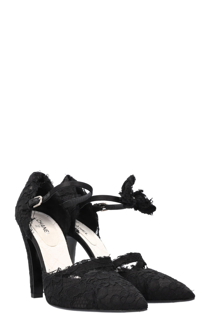 CHANEL Heels Lace Black