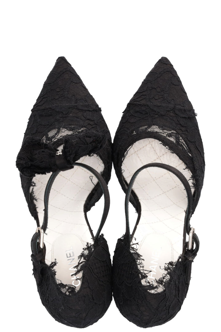 CHANEL Heels Lace Black
