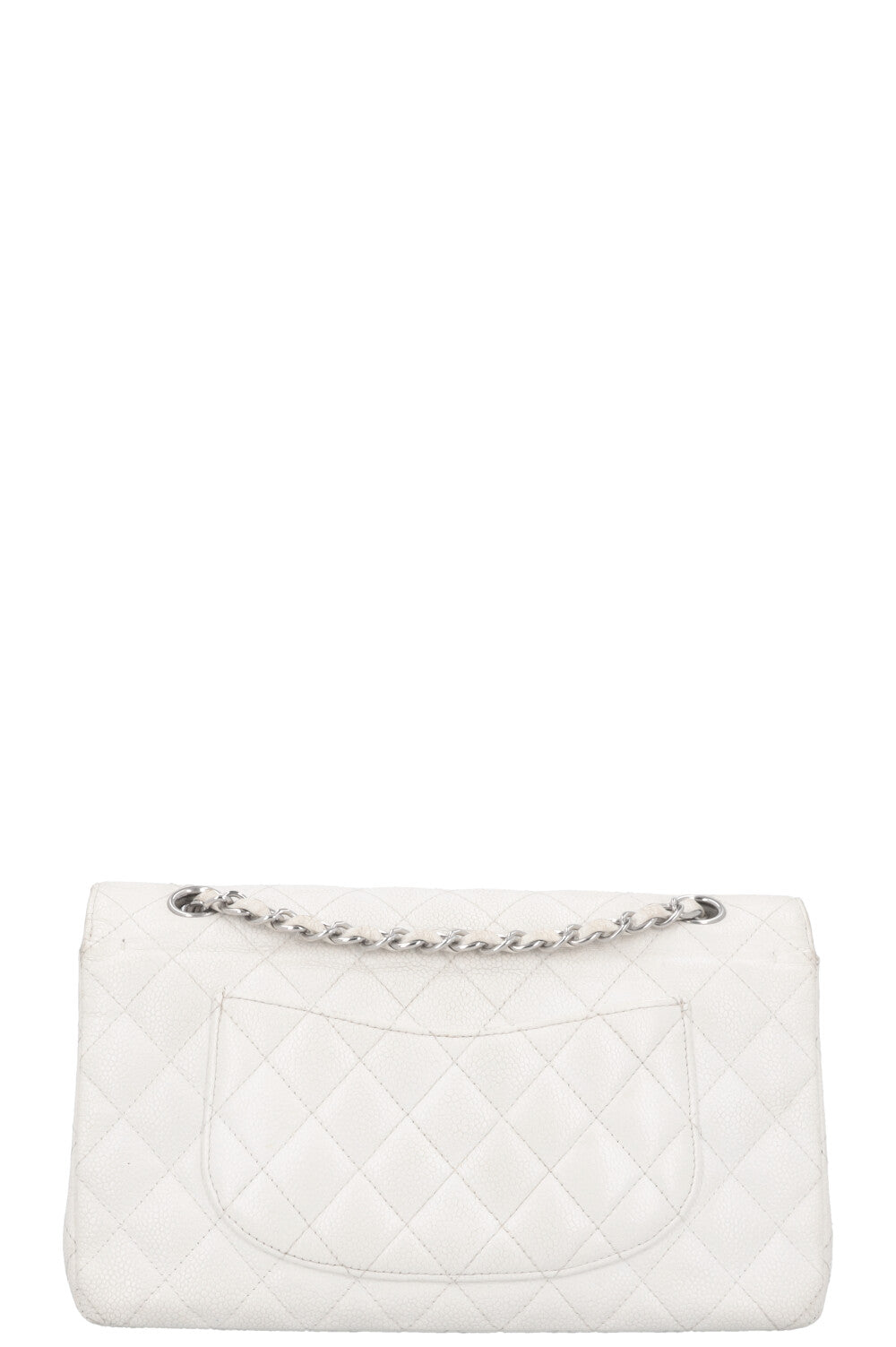 CHANEL Classic Double Flap Bag Medium White