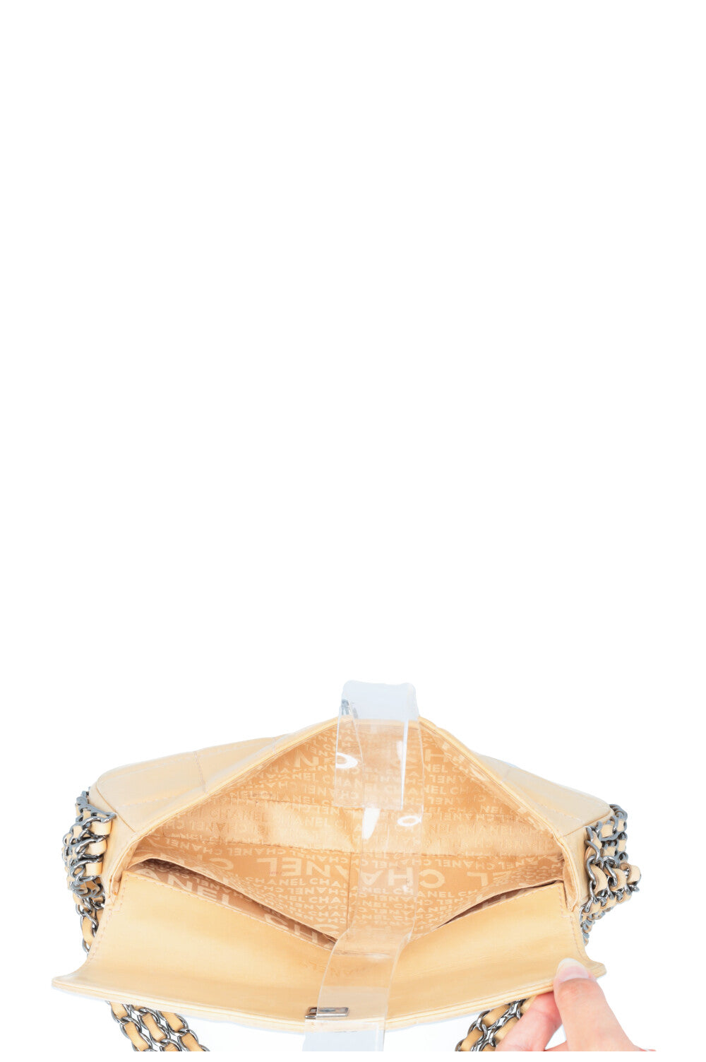 CHANEL Multichain Chocolate Bar Bag Leather Beige