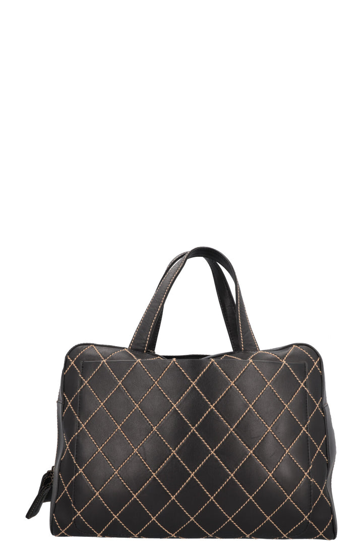 CHANEL Wild Stitch Bag Leather Black