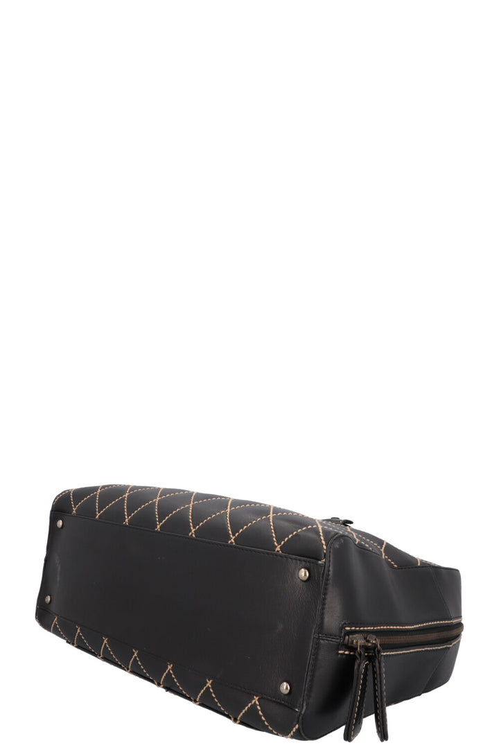 CHANEL Wild Stitch Bag Leather Black