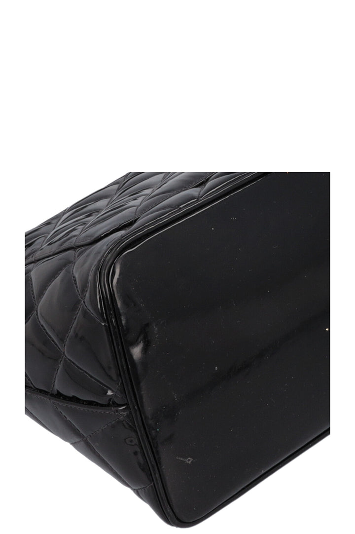CHANEL Medaillon Tote Bag Patent Black