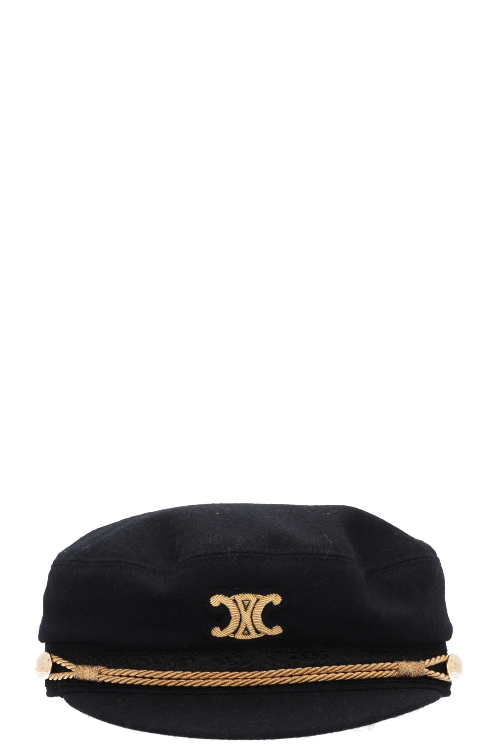 CELINE Triomphe Sailor Cap Wool Dark Navy