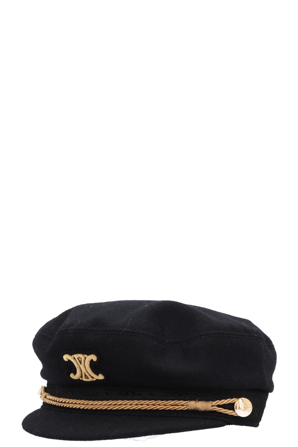 CELINE Triomphe Sailor Cap Wool Dark Navy