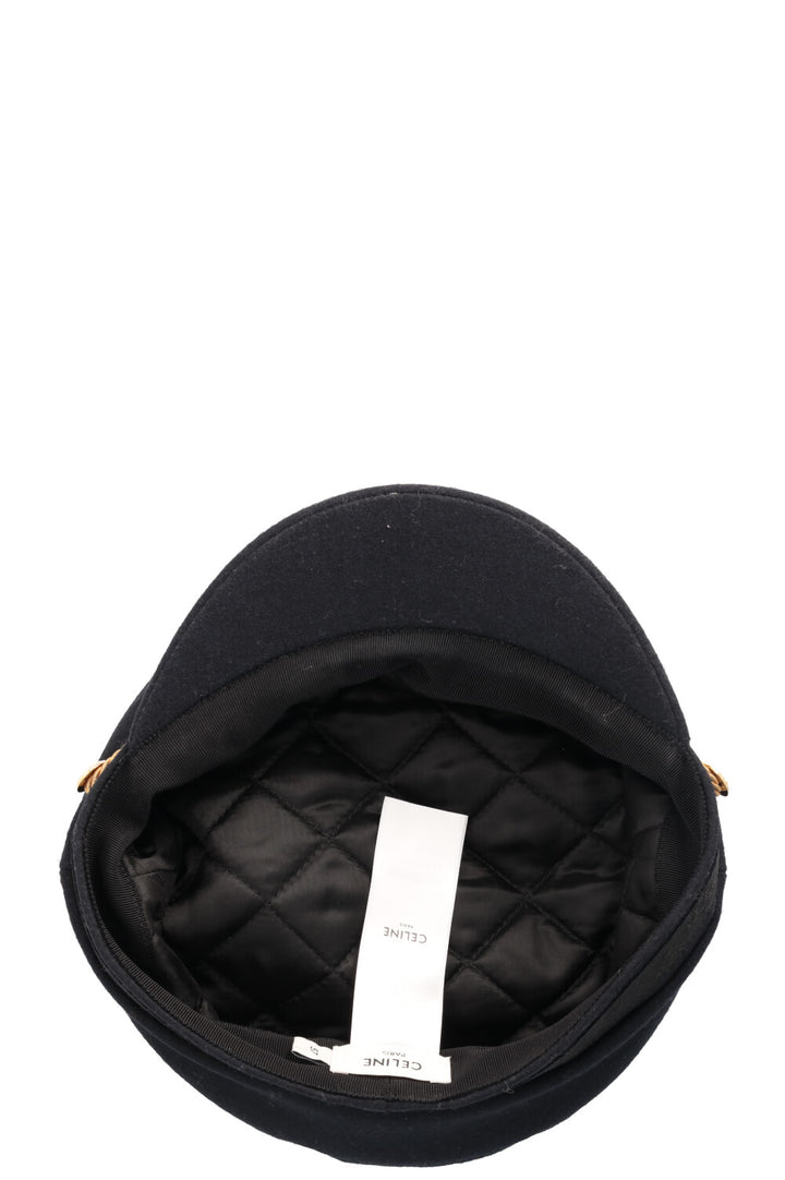 CELINE Triomphe Sailor Cap Wool Dark Navy