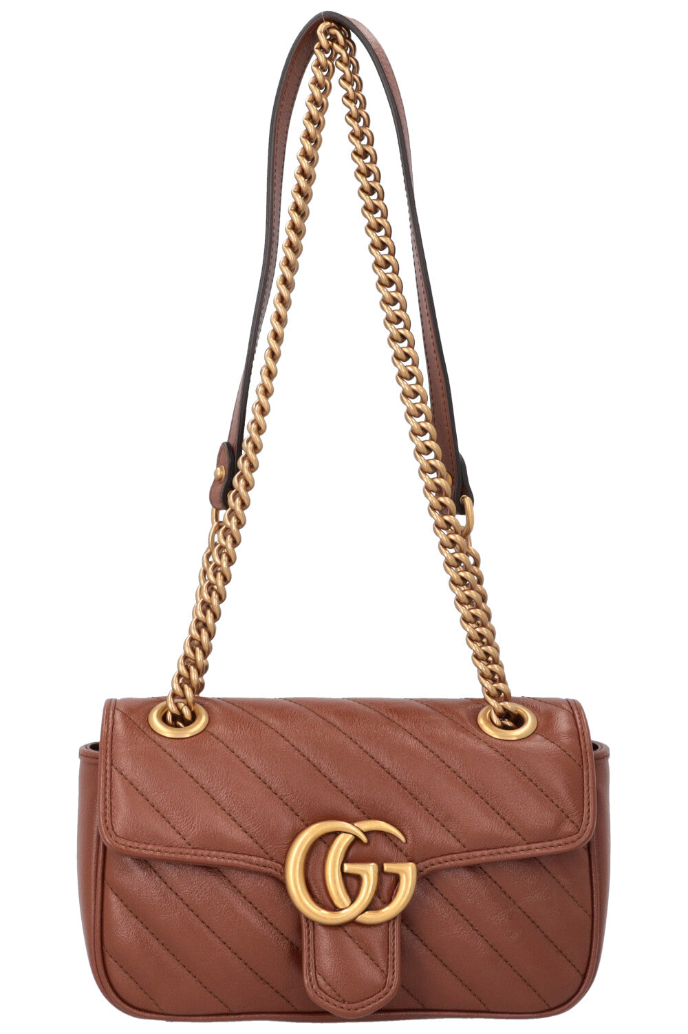 Gucci Pour Gucci Sac Solde GUCCI Mini Marmont Bag Leather Brown