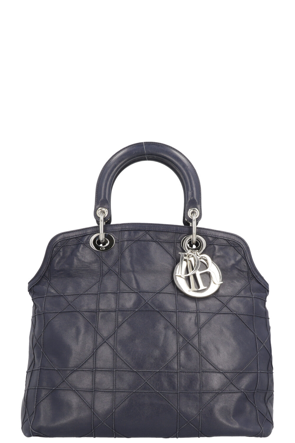 CHRISTIAN DIOR Granville Cannage Tote Bag Navy