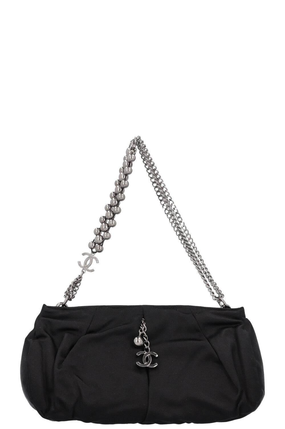 CHANEL CC Chain Clutch Satin Black