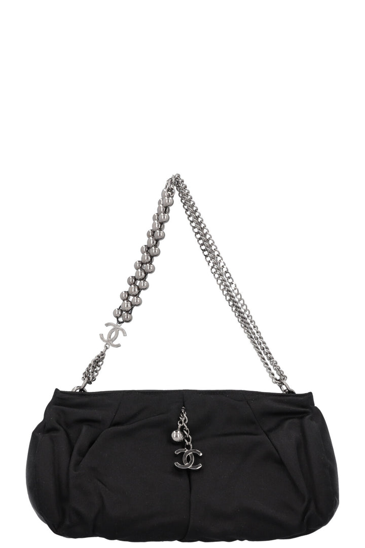 CHANEL CC Chain Clutch Satin Black