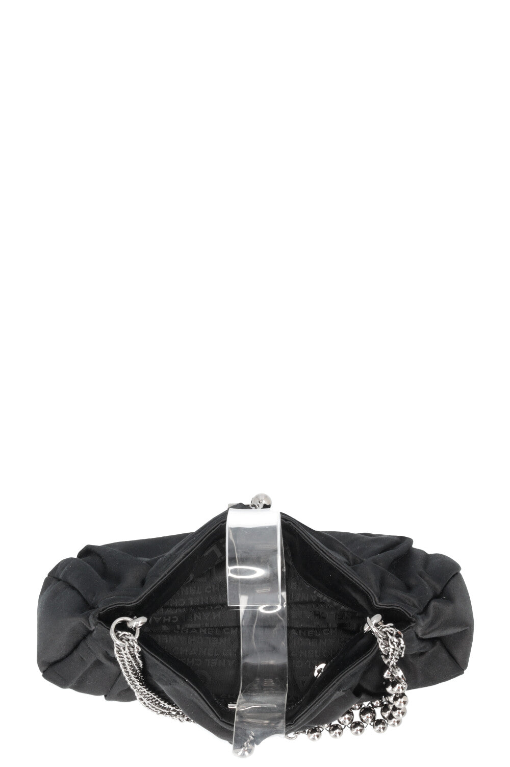 CHANEL CC Chain Clutch Satin Black