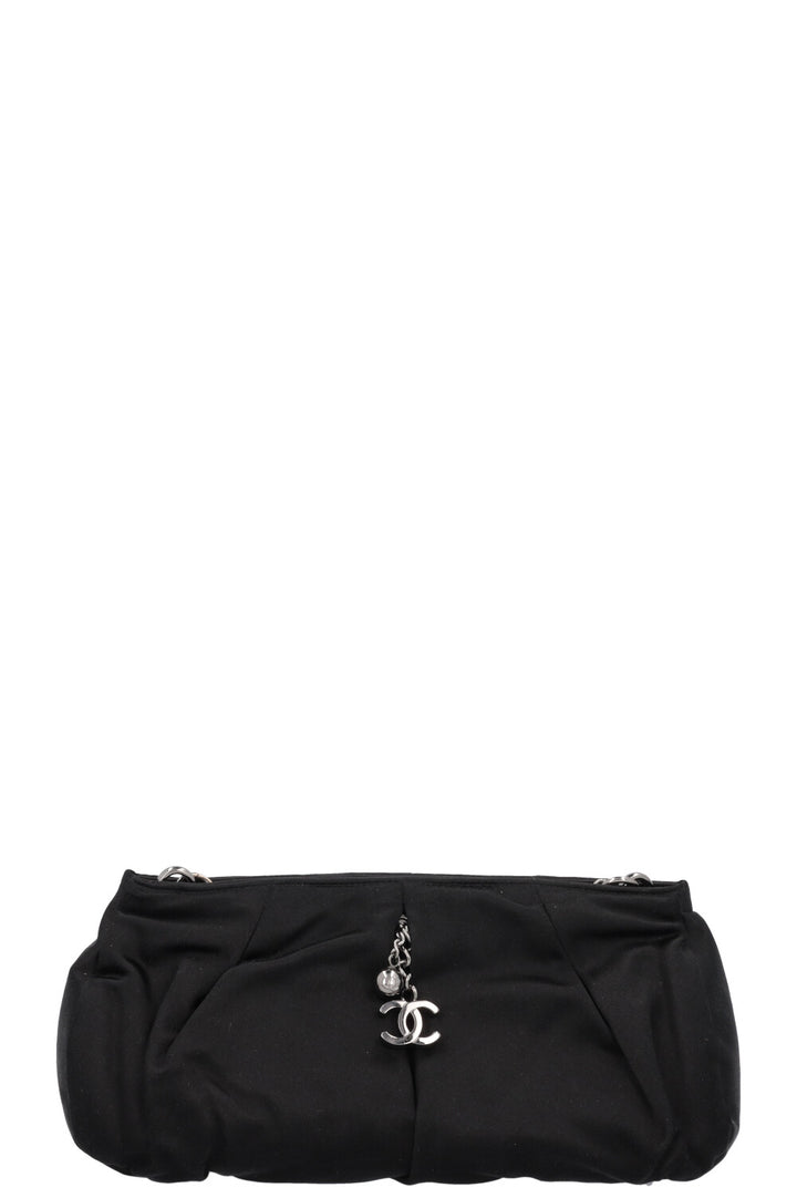 CHANEL CC Chain Clutch Satin Black