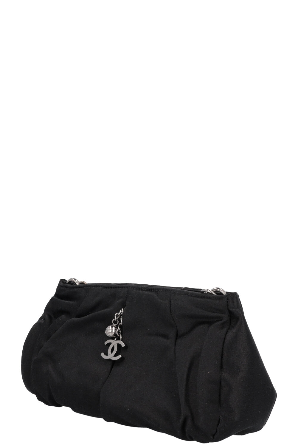CHANEL CC Chain Clutch Satin Black