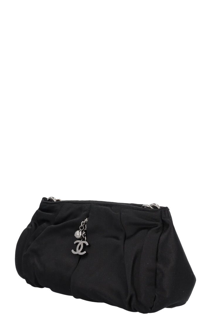 CHANEL CC Chain Clutch Satin Black