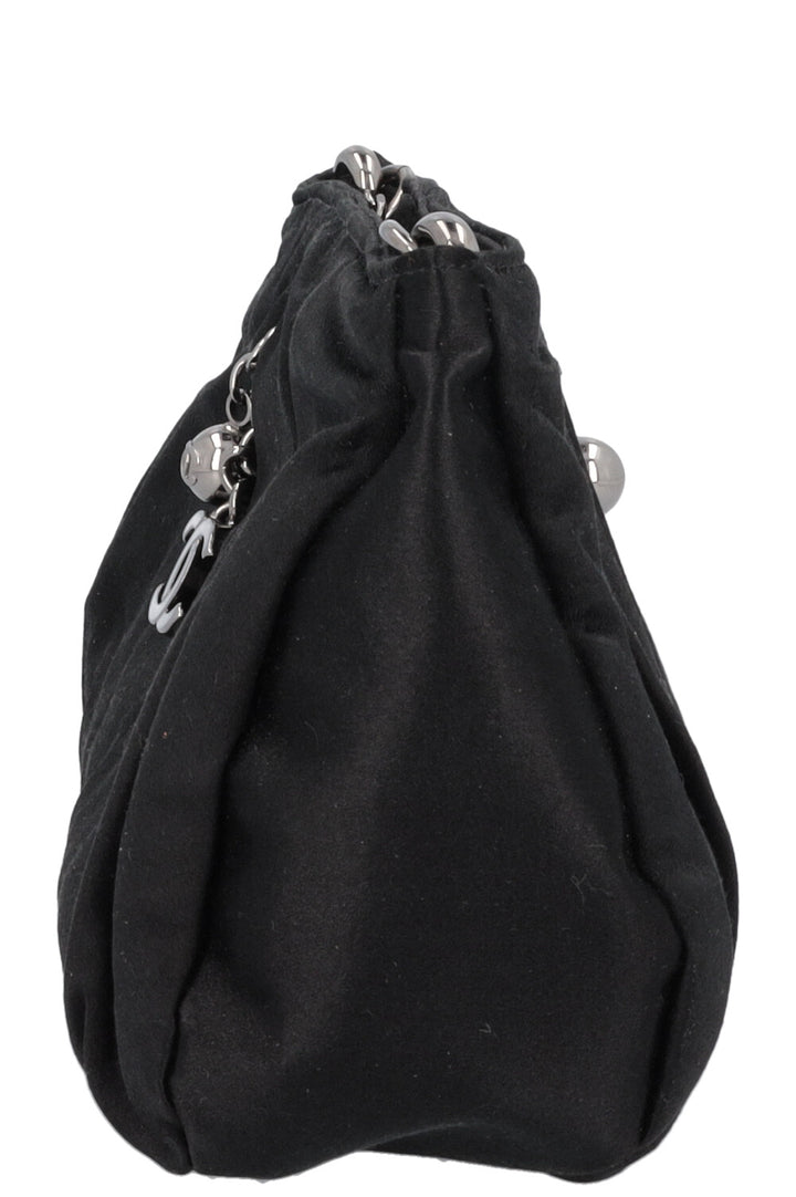 CHANEL CC Chain Clutch Satin Black