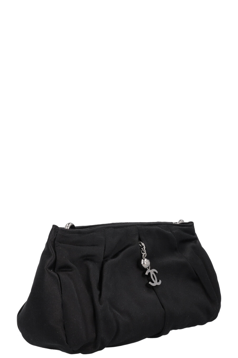 CHANEL CC Chain Clutch Satin Black