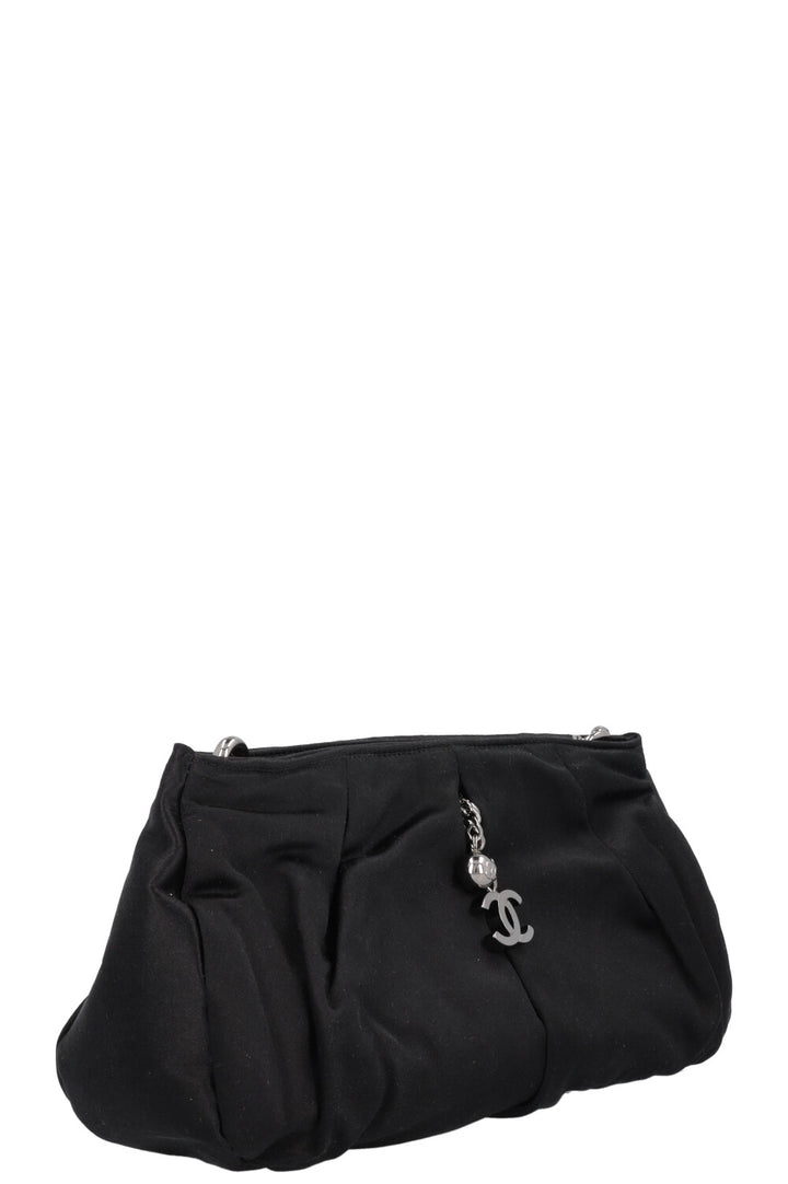 CHANEL CC Chain Clutch Satin Black