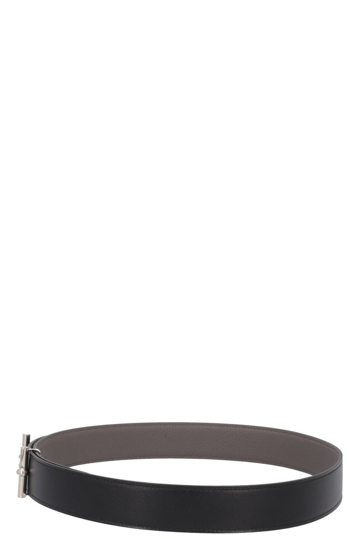 HERMÈS Reversible H d`Ancre Belt Noir Etain