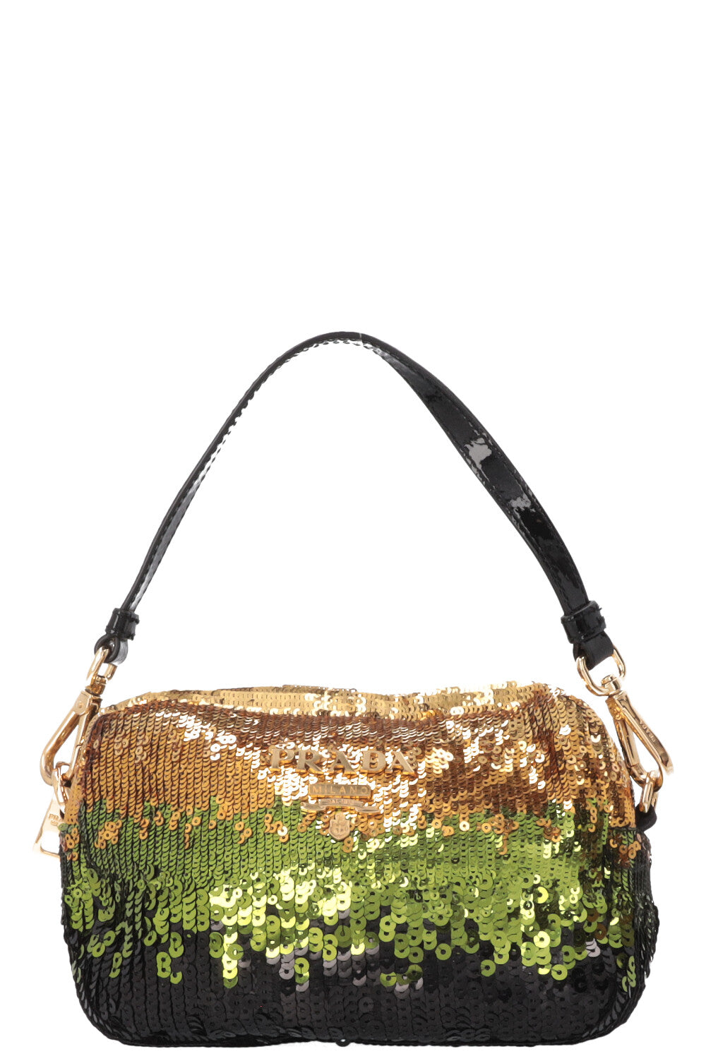 PRADA Bag Sequins Black Gold