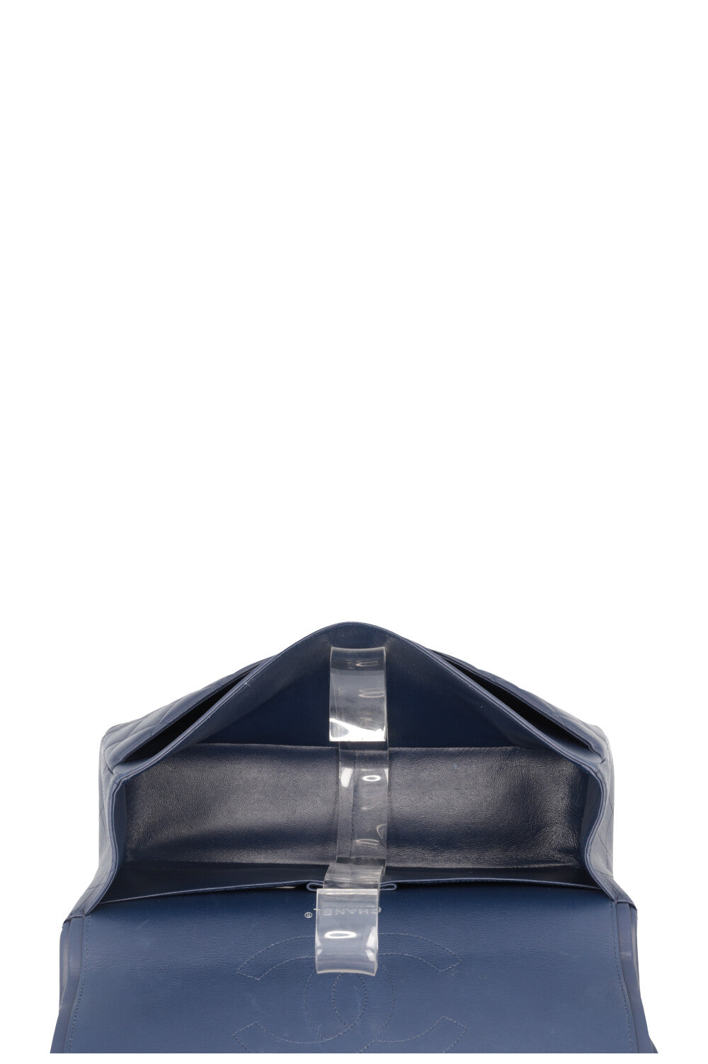 Sac à double rabat CHANEL Grand modèle Bleu marine