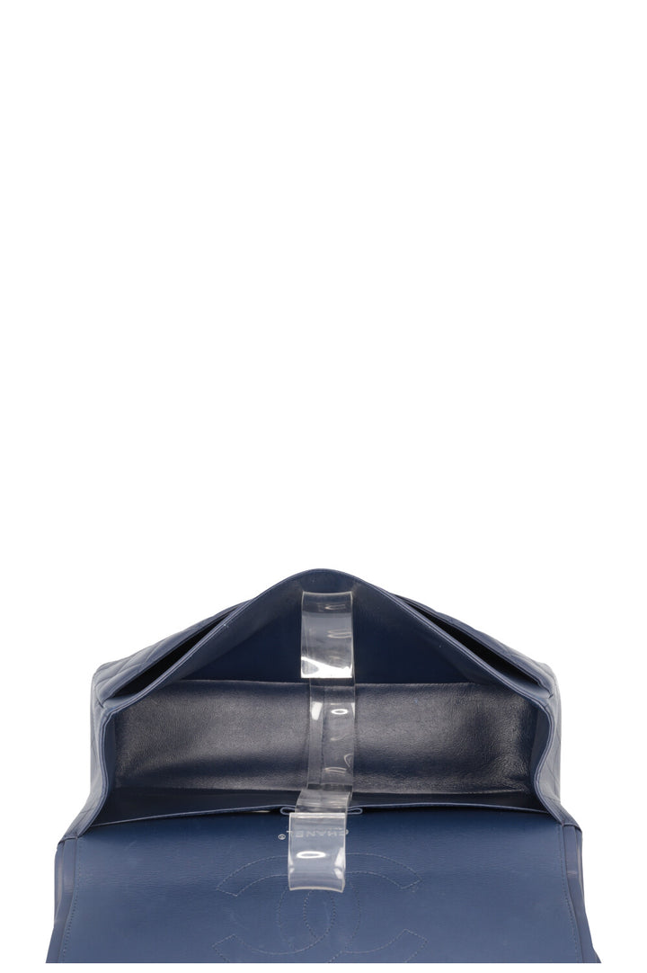 Sac à double rabat CHANEL Grand modèle Bleu marine
