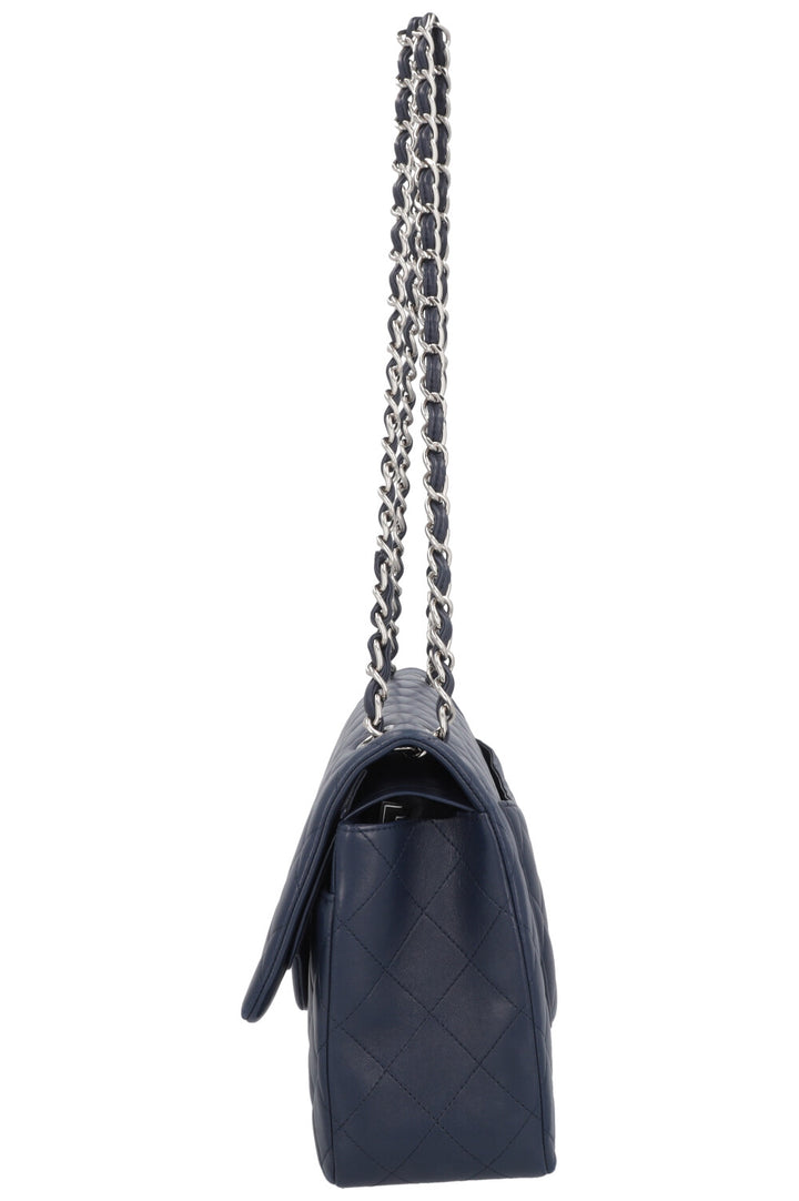Sac à double rabat CHANEL Grand modèle Bleu marine