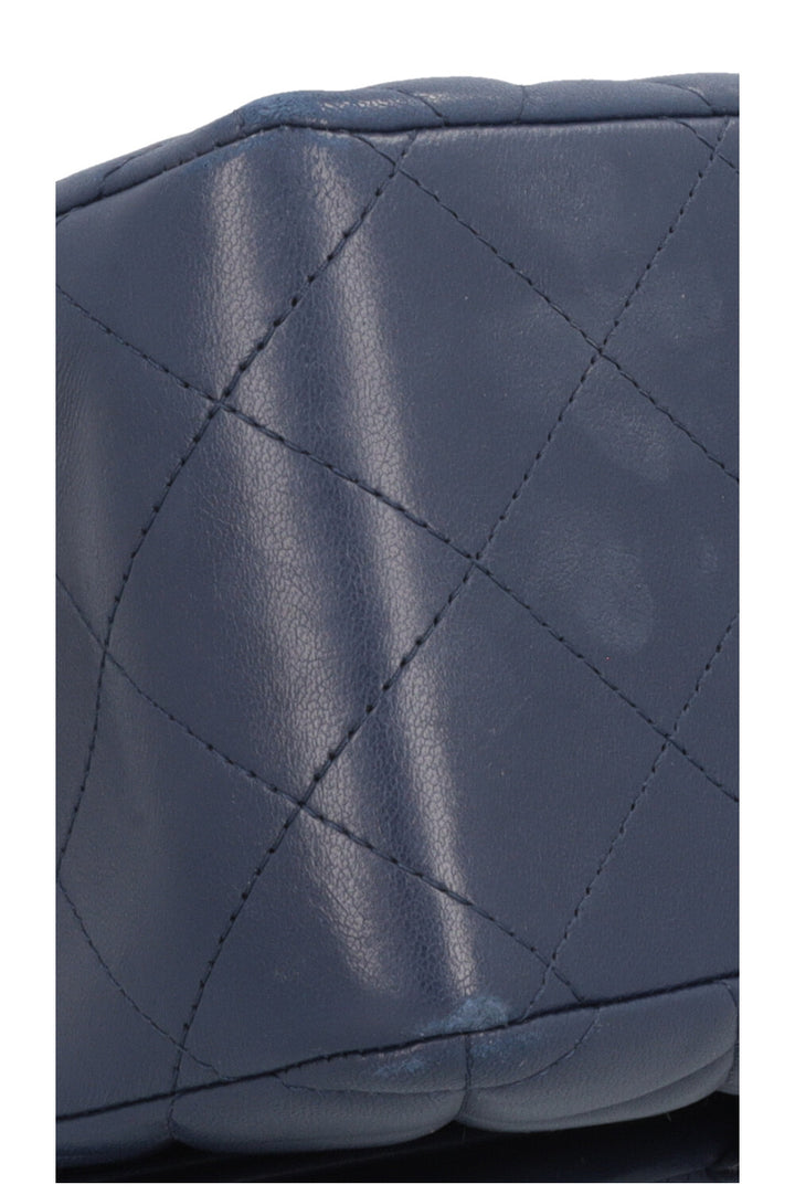 Sac à double rabat CHANEL Grand modèle Bleu marine