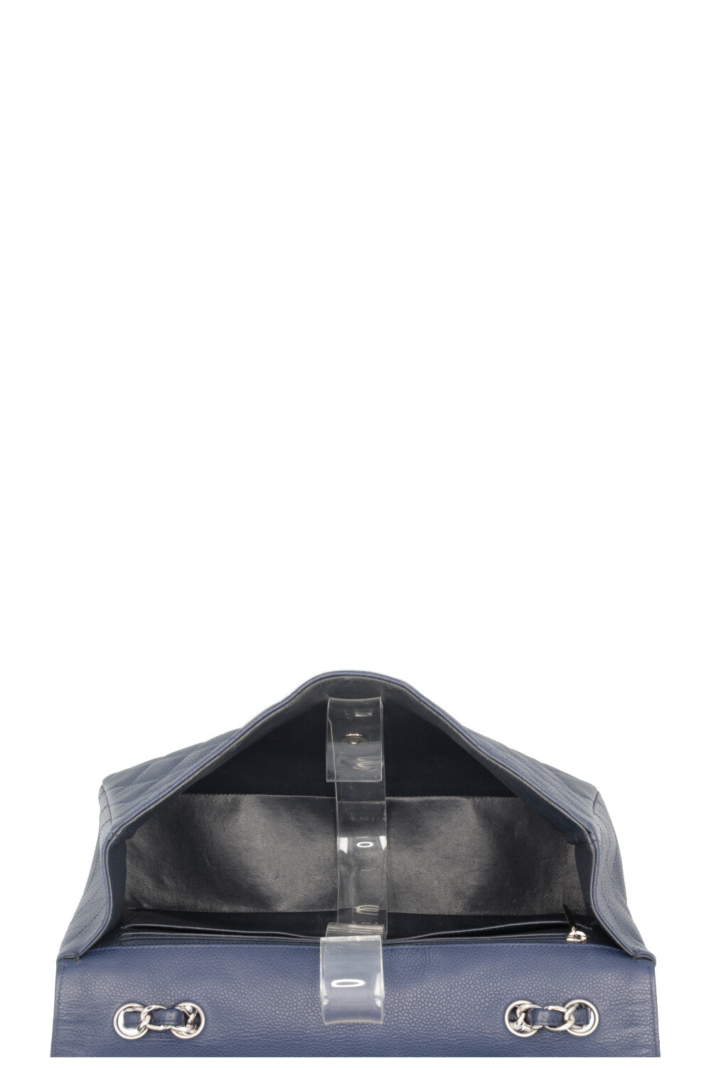 CHANEL Large Single Flap Bag Caviar Navy