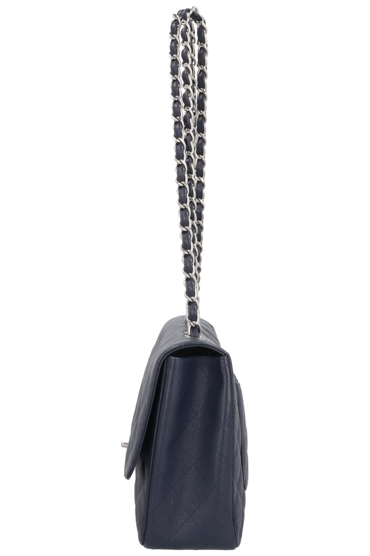 CHANEL Large Single Flap Bag Caviar Navy