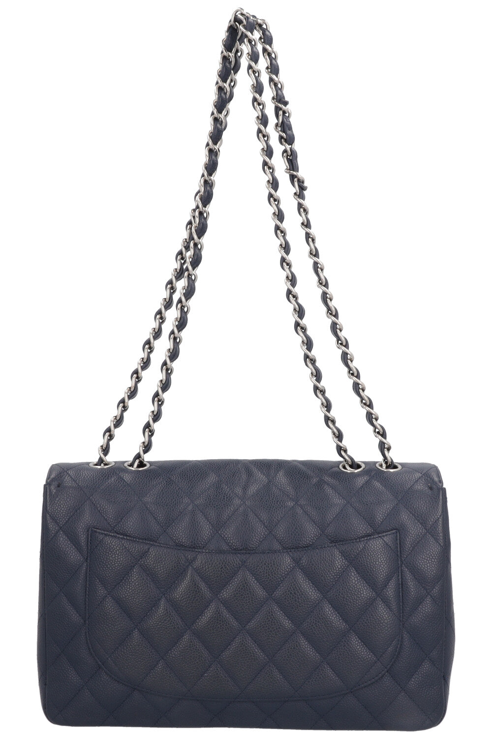 CHANEL Large Single Flap Bag Caviar Navy