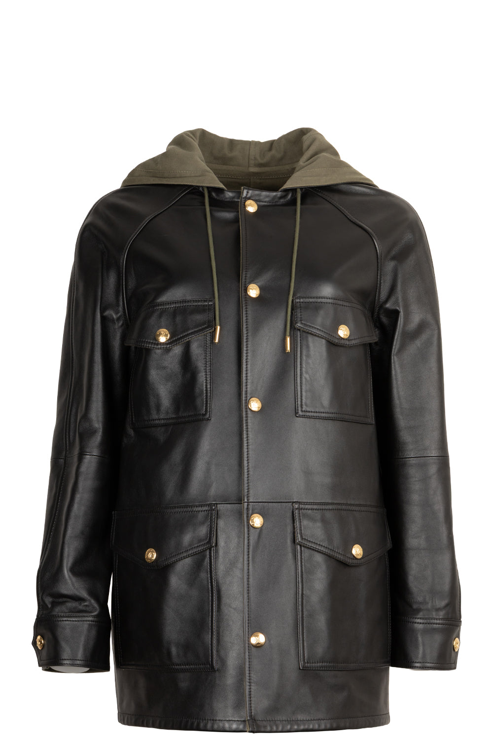 CELINE Parka Jacket Leather Black Green – REAWAKE