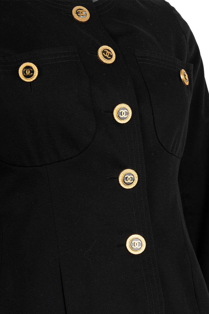CHANEL Jacket Cotton Black