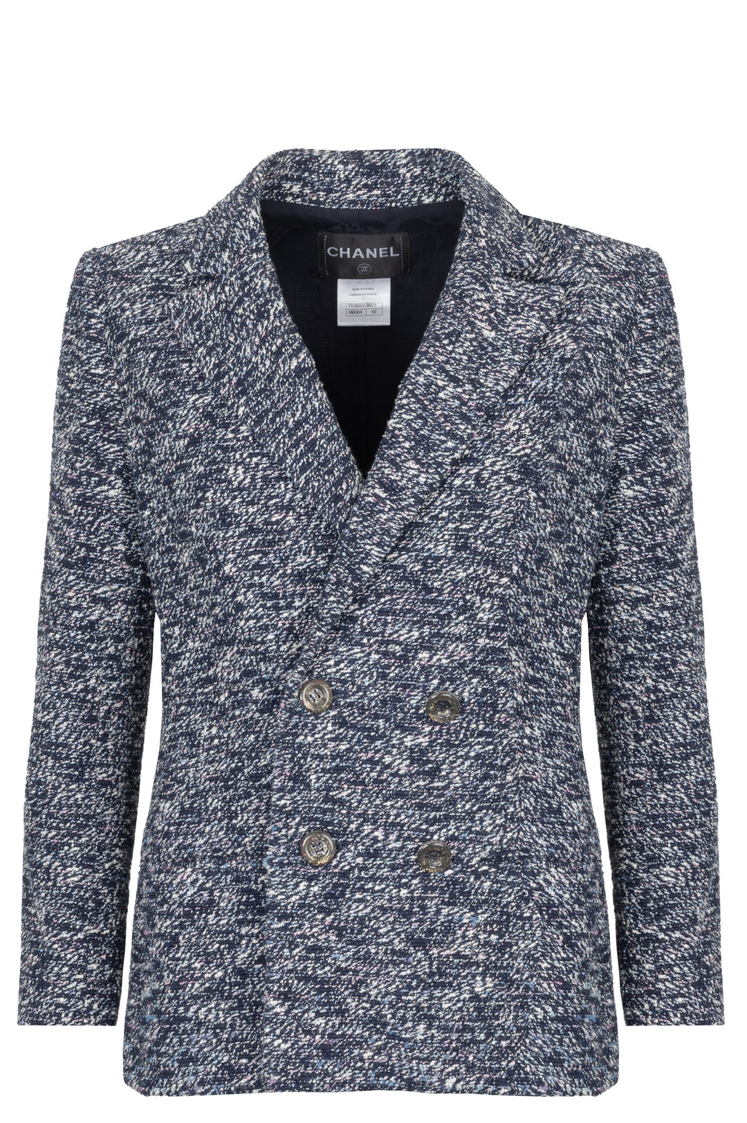 CHANEL 2015 Double Breasted Jacket Blue