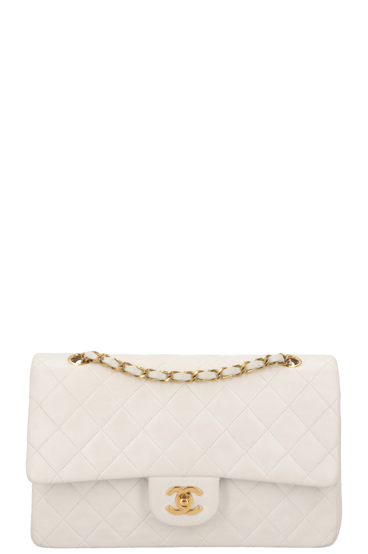 CHANEL Vintage Classic Medium Double Flap White