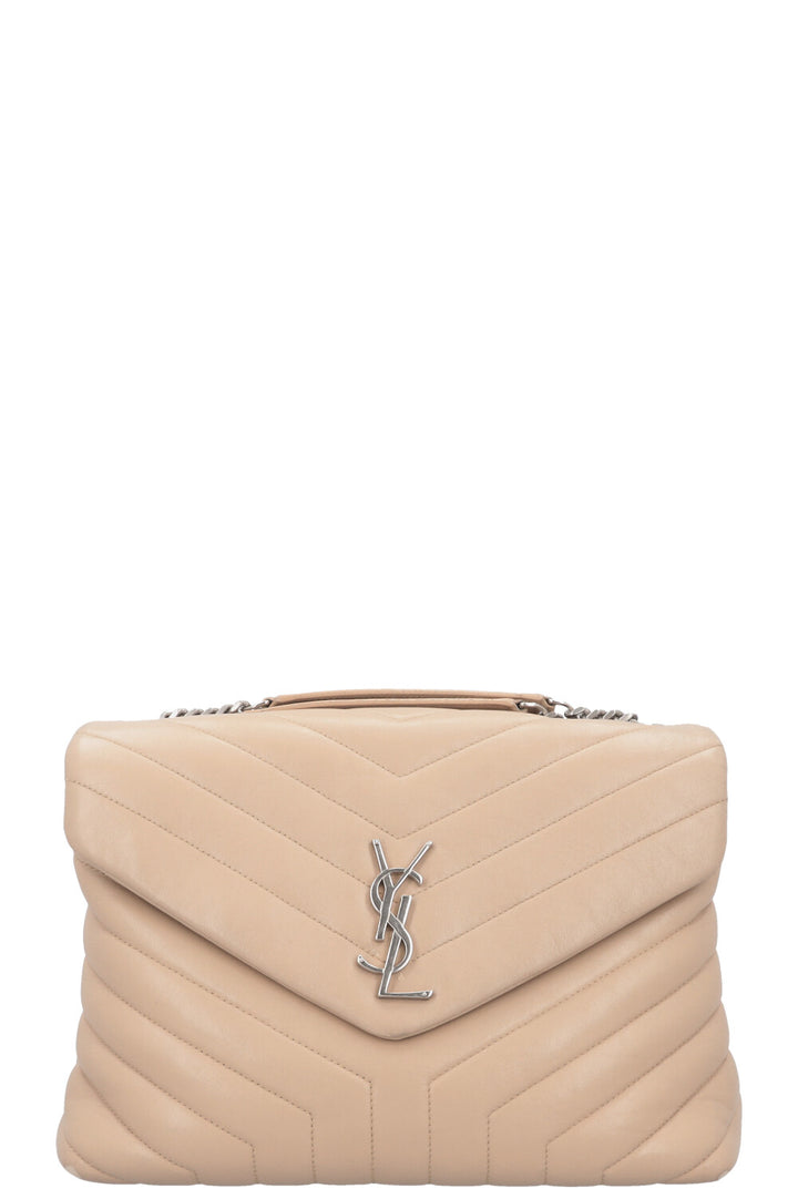 SAINT LAURENT LouLou Medium Bag Leather Beige