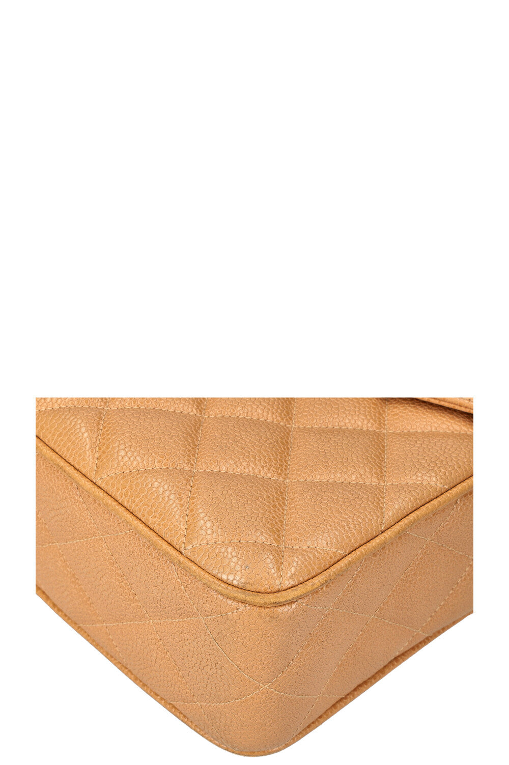 CHANEL Vintage Camera Bag Quilted Caviar Beige