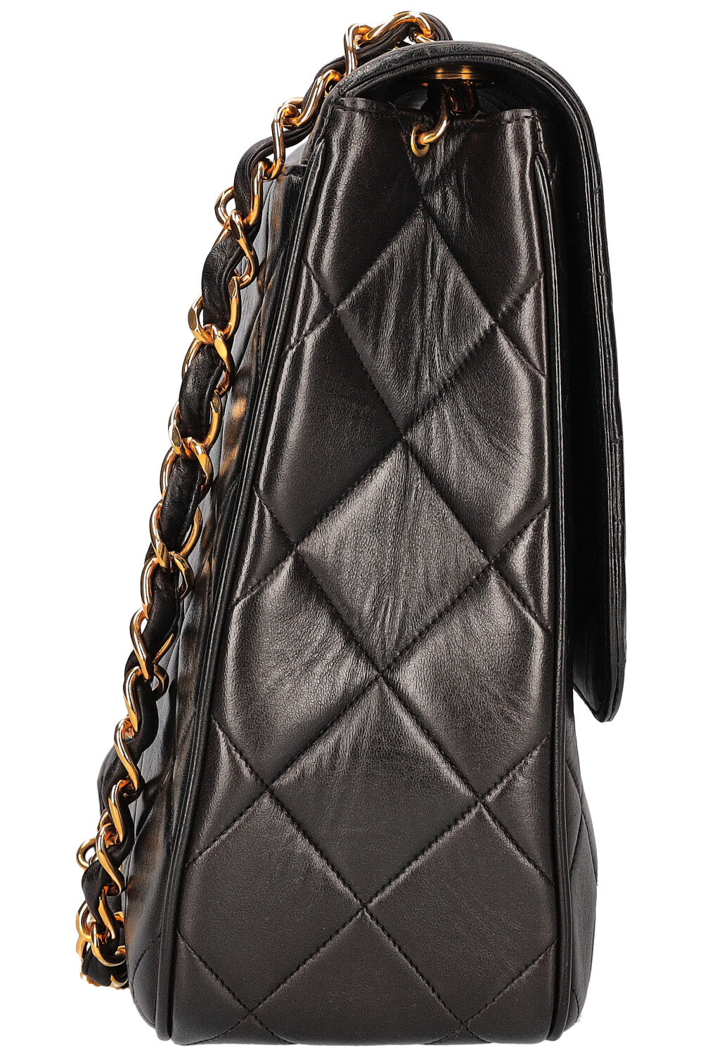 CHANEL Vintage Single Flap Shoulder Bag Quilted Black
