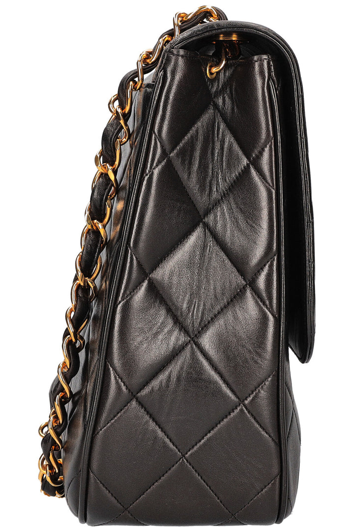 CHANEL Vintage Single Flap Shoulder Bag Quilted Black