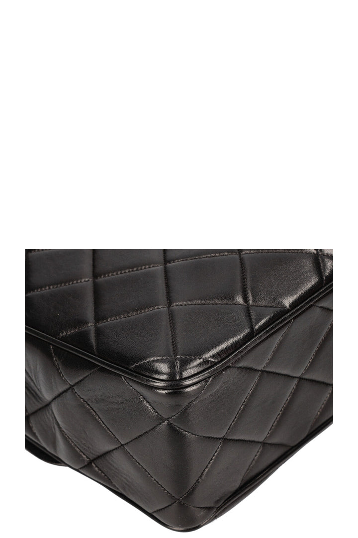 CHANEL Vintage Single Flap Shoulder Bag Quilted Black