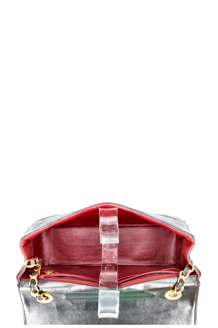 CHANEL Vintage Single Flap Shoulder Bag Quilted Black